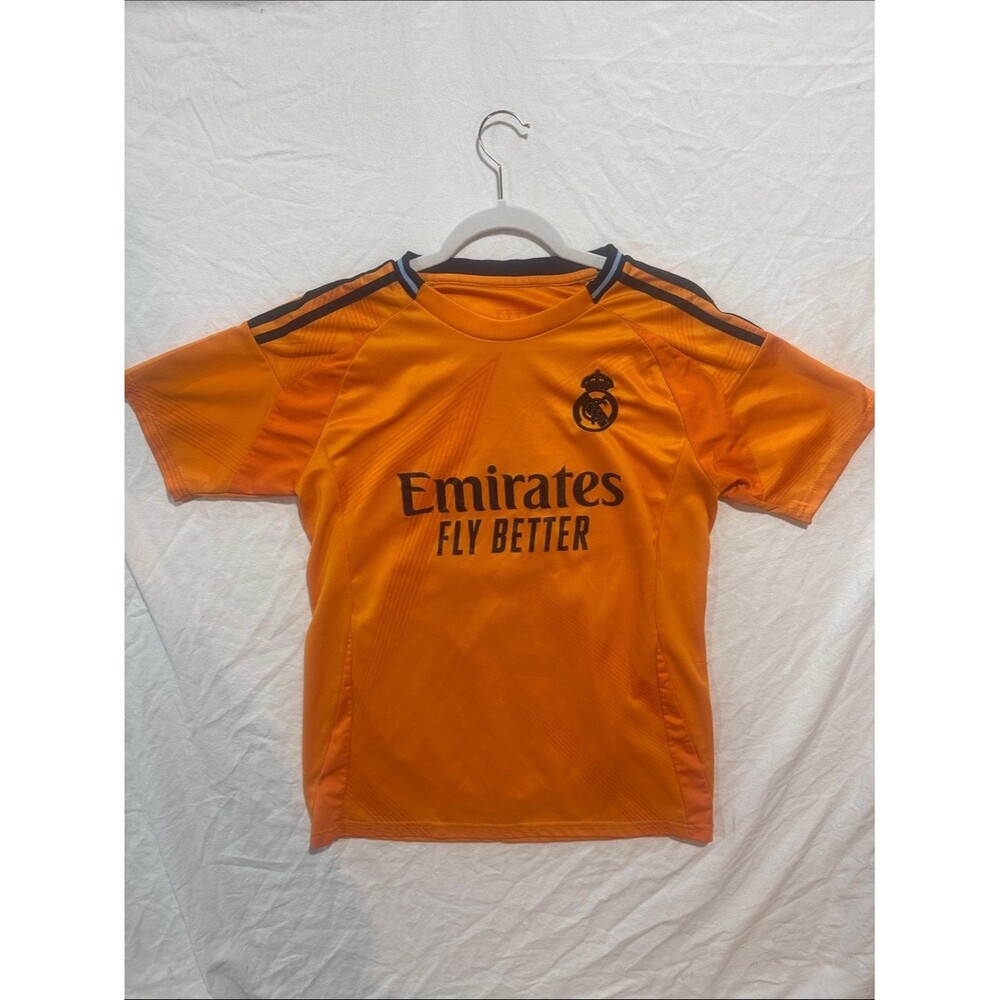 Real Madrid Kylian Mbappe #9 Orange Soccer Fan Jersey - Size S